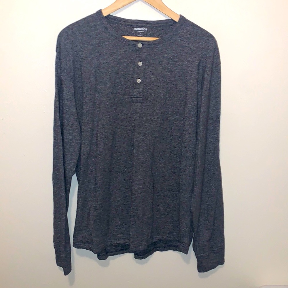 Bonobos Gray Standard Fit Henley Shirt
